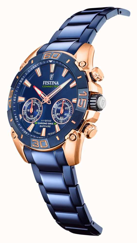 Festina Chrono V Lo Connect Dition Sp Ciale Hybride Bleu Et Or