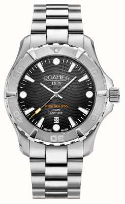 Roamer Deep sea homme 200 | cadran noir | bracelet en acier inoxydable 860833 41 55 70
