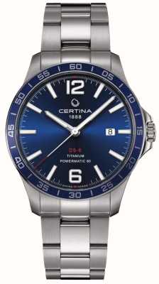 Certina Ds-8 powermatic cadran bleu bracelet en titane montre automatique C0338074404700