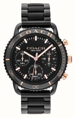 Coach Cruiser femme | cadran chronographe noir | bracelet en acier inoxydable noir 14504049