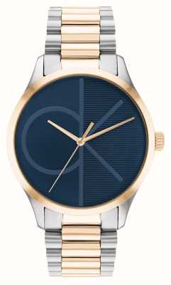 Calvin Klein Unisexe | cadran bleu ck | bracelet en acier inoxydable bicolore 25200165