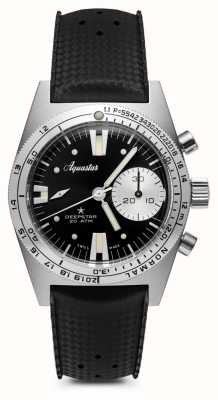 Aquastar Deepstar 39mm chronographe vintage noir / bracelet tropique DS39-TRO VB
