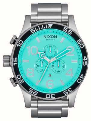 Nixon 51-30 chrono | cadran chronographe turquoise | bracelet en acier inoxydable A083-2084-00