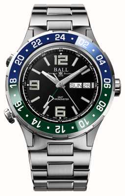 Ball Watch Company Roadmaster marine gmt lunette bleu/vert cadran noir DG3030B-S9CJ-BK