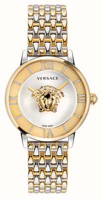 Versace La méduse | cadran argenté | bracelet en acier bicolore VE2R00222