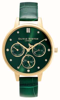 Olivia Burton Femme | cadran multifonction vert | bracelet en cuir vert 24000010