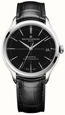 Baume & Mercier Chronomètre Clifton Baumatic (40 mm) cadran noir pur / bracelet en cuir alligator noir M0A10692