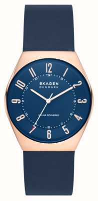 Skagen Vert homme | cadran bleu | bracelet en cuir bleu SKW6834