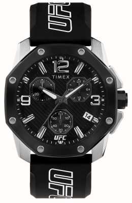 Timex X ufc icon chronographe cadran noir / silicone noir TW2V58600