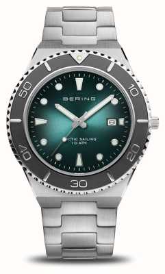 Bering Navigation arctique | cadran vert | bracelet en acier inoxydable 18940-708