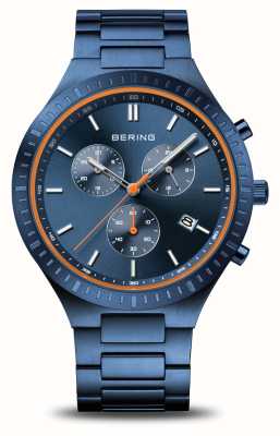 Bering chrono titan | cadran bleu | bracelet en titane bleu 11743-797