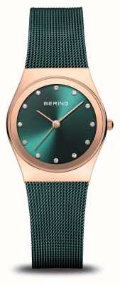 Bering Classique | cadran vert | bracelet maille acier pvd vert 12927-868