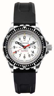 Marathon Édition arctique | grand plongeur automatique | gsar | cadran blanc | bracelet en silicone noir WW194006SS-0530
