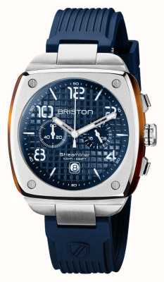 Briston Streamliner urbain | cadran bleu marine | bracelet en caoutchouc bleu marine 22142.S.T.15.RNB