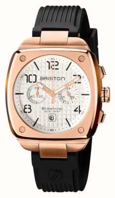 Briston Streamliner urbain | cadran argent/blanc | bracelet en caoutchouc noir 22142.SPRG.T.2.RB