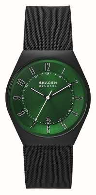 Skagen Montre Grenen à trois aiguilles et date à minuit en maille d'acier inoxydable SKW6857
