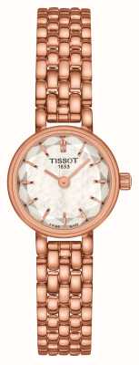 Tissot Belle femme | cadran nacre facettée | bracelet en acier inoxydable or rose T1400093311100