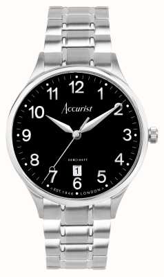 Accurist Hommes classiques | cadran noir | bracelet en acier inoxydable 73002