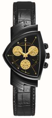 Hamilton Ventura l chronographe quartz noir & capsule dorée H24402730