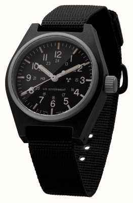 Marathon Quartz noir à usage général (gpq) | gouvernement américain | bracelet en nylon balistique noir WW194004BK-0901