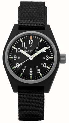 Marathon Quartz noir à usage général avec maraglo (gpq) | bracelet en nylon balistique noir WW194009BK-0101