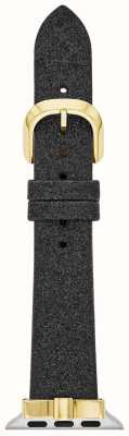 Kate Spade Bracelet Apple watch (38/40/41mm) cuir pailleté noir KSS0144