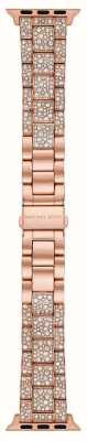 Michael Kors Bracelet Apple Watch (38/40/41mm) acier inoxydable pvd or rose MKS8042