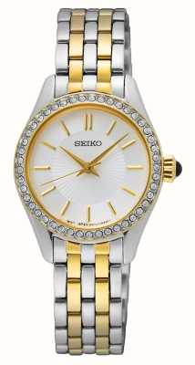 Seiko Femme | cadran blanc | bracelet en acier inoxydable bicolore SUR540P1