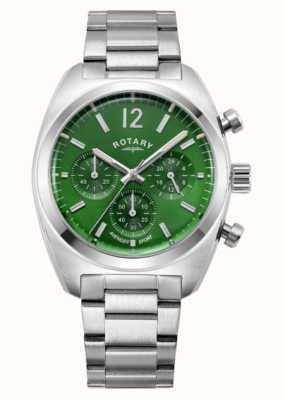 Rotary Sport vengeur masculin | chronographe | cadran vert | bracelet en acier inoxydable GB05485/24