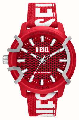 Diesel Griffe | cadran rouge | bracelet en plastique océanique recyclé rouge DZ4620