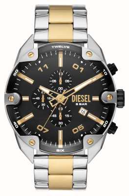 Diesel Enrichi | cadran noir | bracelet en acier inoxydable bicolore DZ4627