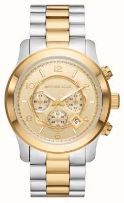 Michael Kors Piste | cadran chrono doré | bracelet en acier inoxydable bicolore MK9075