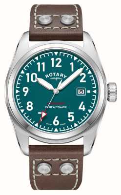 Rotary Commando | cadran vert | bracelet en cuir marron GS05470/73