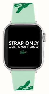 Lacoste Bracelet Apple Watch (38/40mm) silicone vert imprimé crocodile 2050019