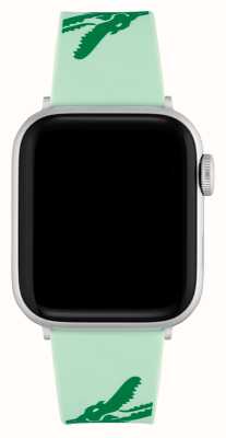Lacoste Bracelet Apple Watch (38/40mm) silicone vert imprimé crocodile 2050019