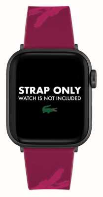 Lacoste Bracelet Apple Watch (38/40mm) silicone bordeaux imprimé crocodile 2050021