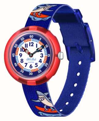 Flik Flak Yeew | rouge et bleu | bracelet en tissu motif requin FBNP211