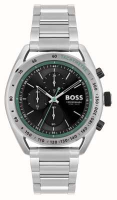 BOSS Court central hommes | cadran chronographe noir | bracelet en acier inoxydable 1514023