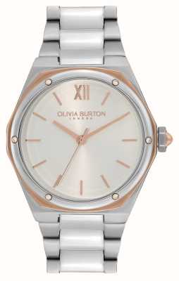 Olivia Burton Sport luxe hexa | cadran blanc | bracelet en acier inoxydable 24000070