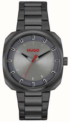 HUGO #quartz strident (42mm) cadran gris / acier inoxydable pvd gunmetal 1530311