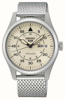 Seiko 5 styles de costumes de terrain de sport | cadran crème | bracelet en maille d'acier SRPH21K1