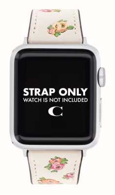 Coach Bracelet Apple Watch (38/40/41mm) cuir fleuri crème 14700184
