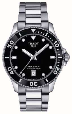 Tissot Seastar 1000 | 40mm | cadran noir | bracelet en acier inoxydable T1204101105100