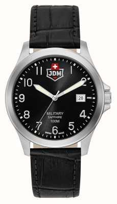 JDM Military Alpha i (40mm) cadran noir / cuir noir JDM-WG001-01