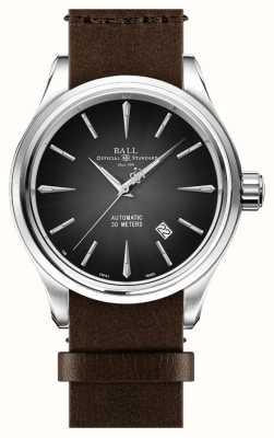 Ball Watch Company Légende du chef de train | 40mm | édition limitée | cadran noir | bracelet en cuir marron NM9080D-L1J-BK
