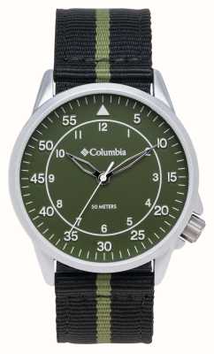 Columbia Cadran vert quartz Viewmont / nylon rayé noir et vert CSS15-006