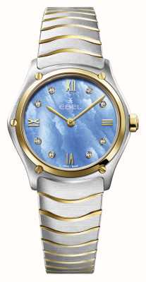 EBEL Sport classic lady - Cadran bleu tranquille 8 diamants (29 mm) / Or 18 carats et acier inoxydable 1216596