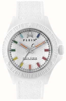 Philipp Plein Plein power hyper $port cadran blanc / bracelet silicone blanc PWKAA0121
