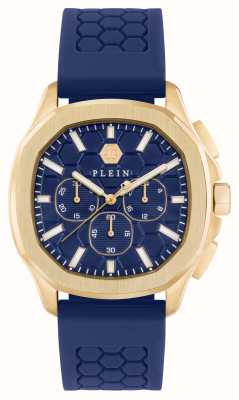 Philipp Plein $pectre chrono high-iconic / cadran bleu bracelet bleu PWSAA0323