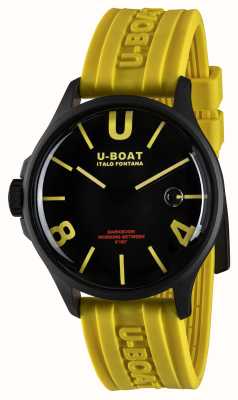 U-Boat Darkmoon (44mm) pvd courbe jaune noir / silicone jaune 9522